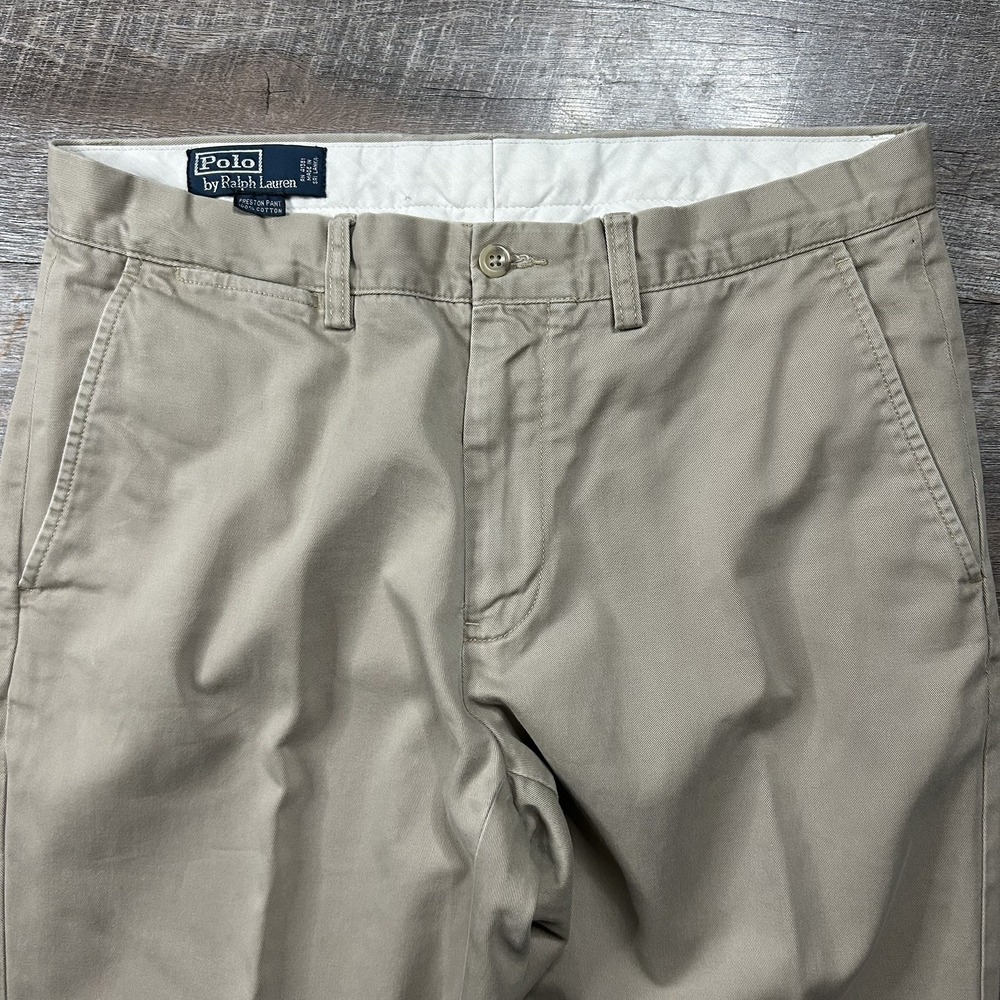 VTG Polo Ralph Lauren Preston Chino Pants Men Fits 32x31 Cotton Trousers Work